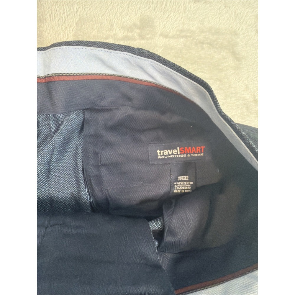 Men's Travel smart Navy Blue Dress Pants 38x32